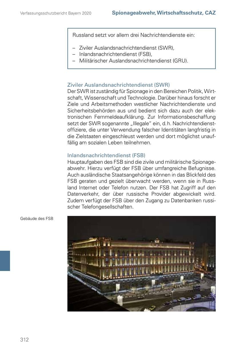 Seite 312 des Verfassungsschutzbericht 2020 Bayern