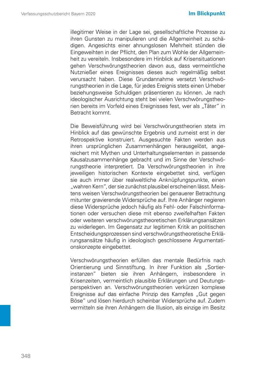 Seite 348 des Verfassungsschutzbericht 2020 Bayern