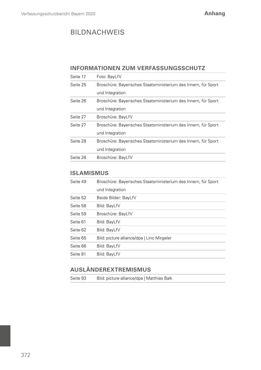 Seite 372 des Verfassungsschutzbericht 2020 Bayern