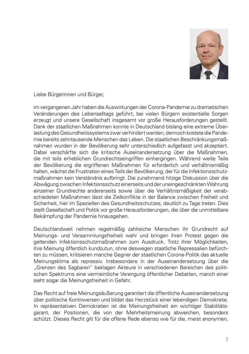 Seite 7 des Verfassungsschutzbericht 2020 Bayern