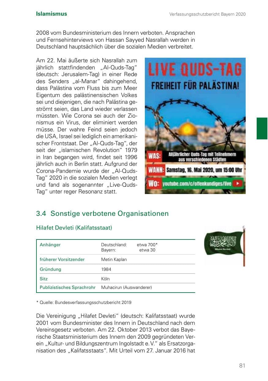 Seite 81 des Verfassungsschutzbericht 2020 Bayern