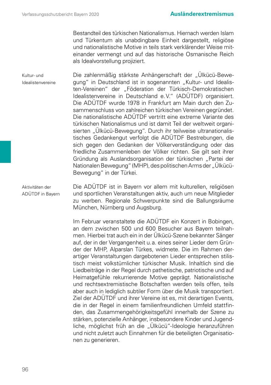 Seite 96 des Verfassungsschutzbericht 2020 Bayern