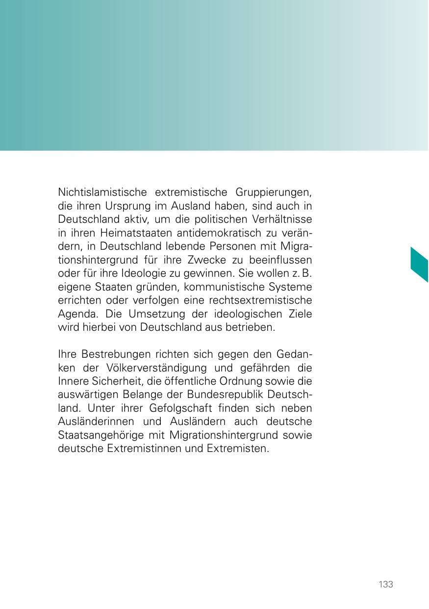 Seite 133 des Verfassungsschutzbericht 2022 Bayern