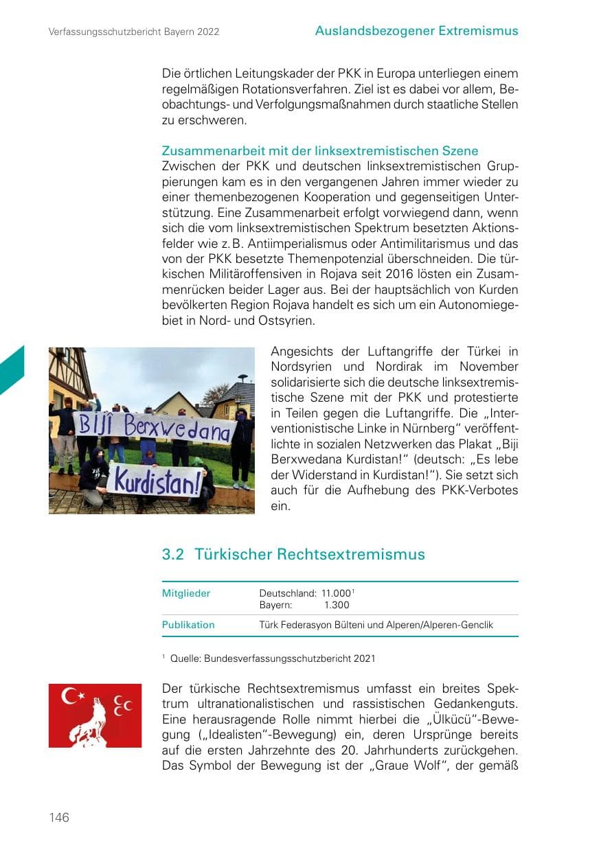 Seite 146 des Verfassungsschutzbericht 2022 Bayern