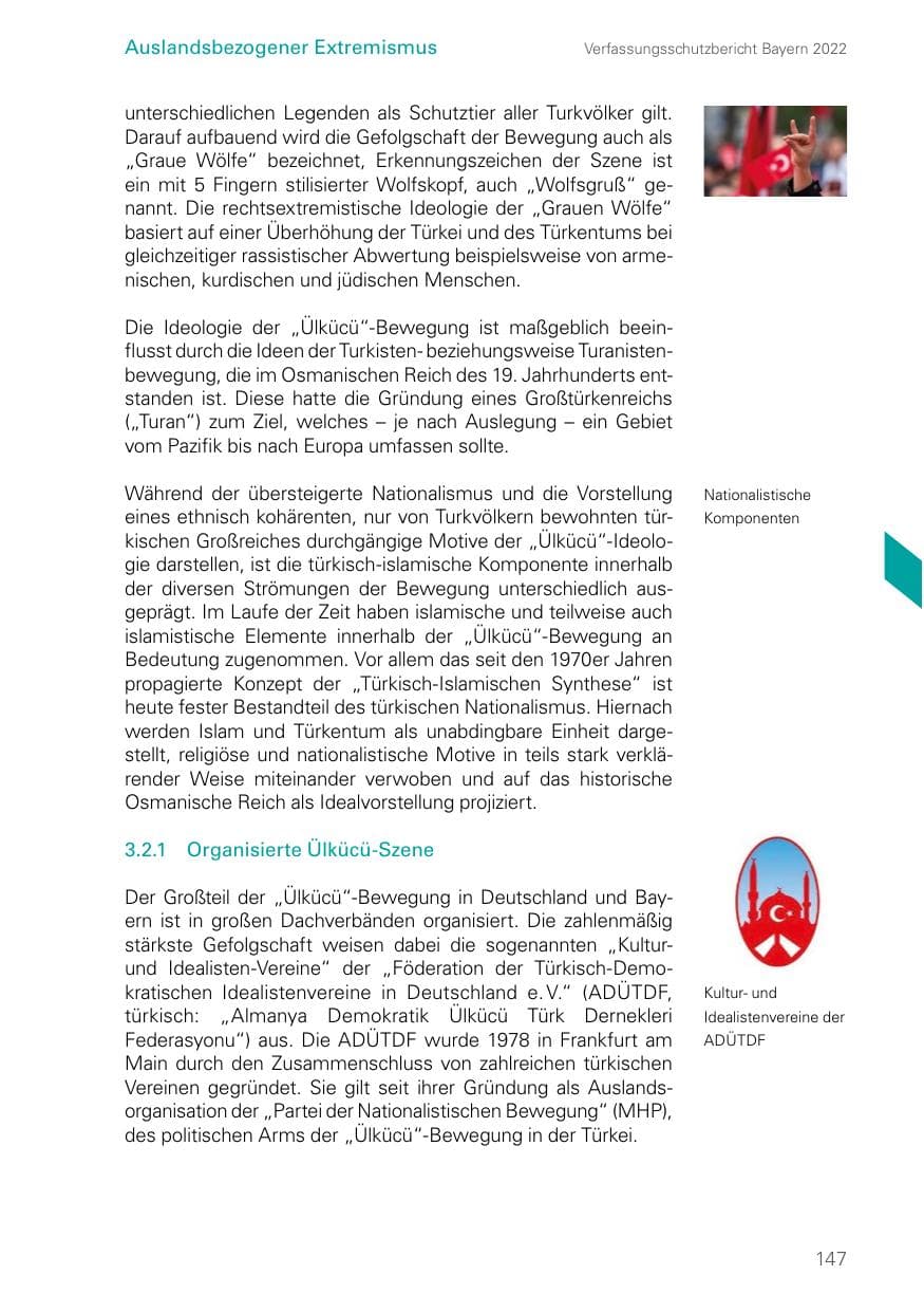 Seite 147 des Verfassungsschutzbericht 2022 Bayern
