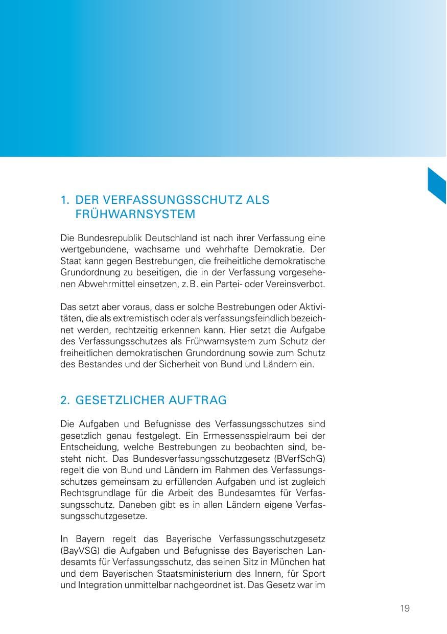 Seite 19 des Verfassungsschutzbericht 2022 Bayern