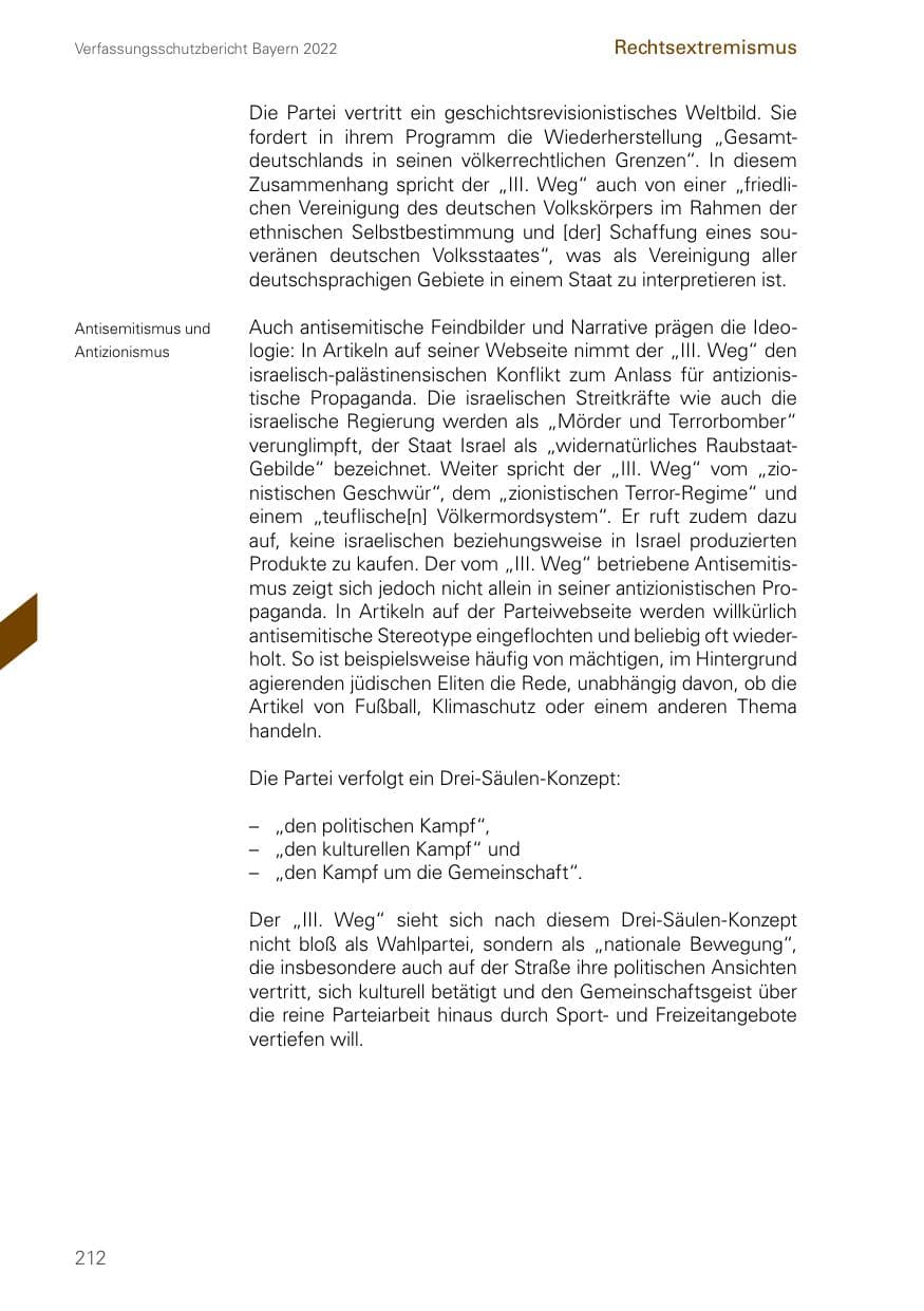 Seite 212 des Verfassungsschutzbericht 2022 Bayern