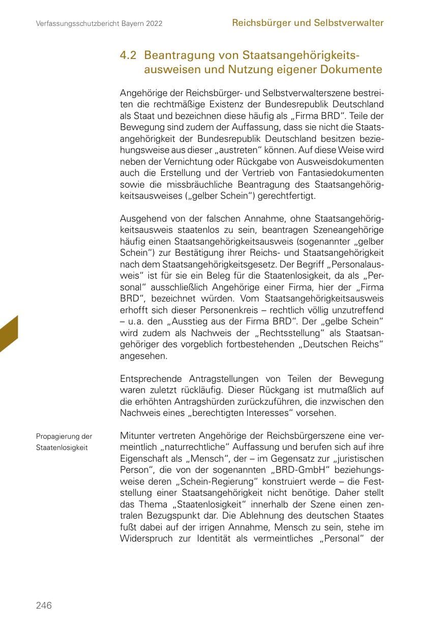 Seite 246 des Verfassungsschutzbericht 2022 Bayern
