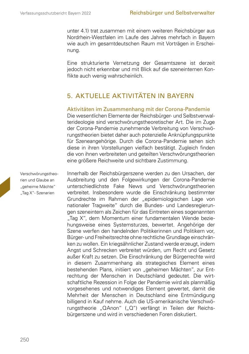 Seite 250 des Verfassungsschutzbericht 2022 Bayern