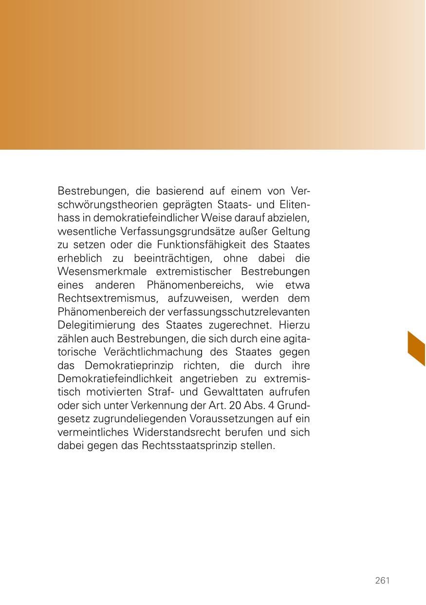 Seite 261 des Verfassungsschutzbericht 2022 Bayern