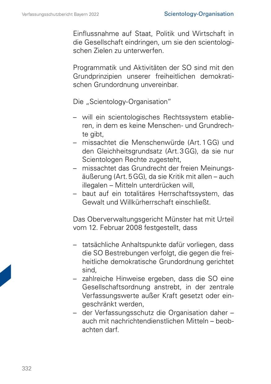 Seite 332 des Verfassungsschutzbericht 2022 Bayern