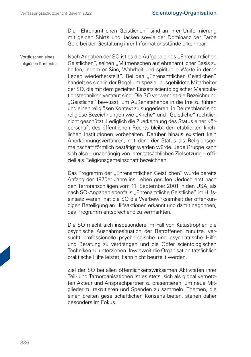 Seite 336 des Verfassungsschutzbericht 2022 Bayern