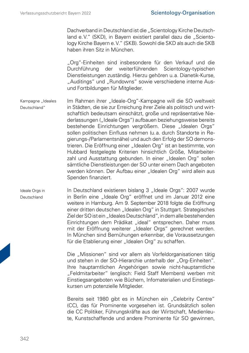 Seite 342 des Verfassungsschutzbericht 2022 Bayern