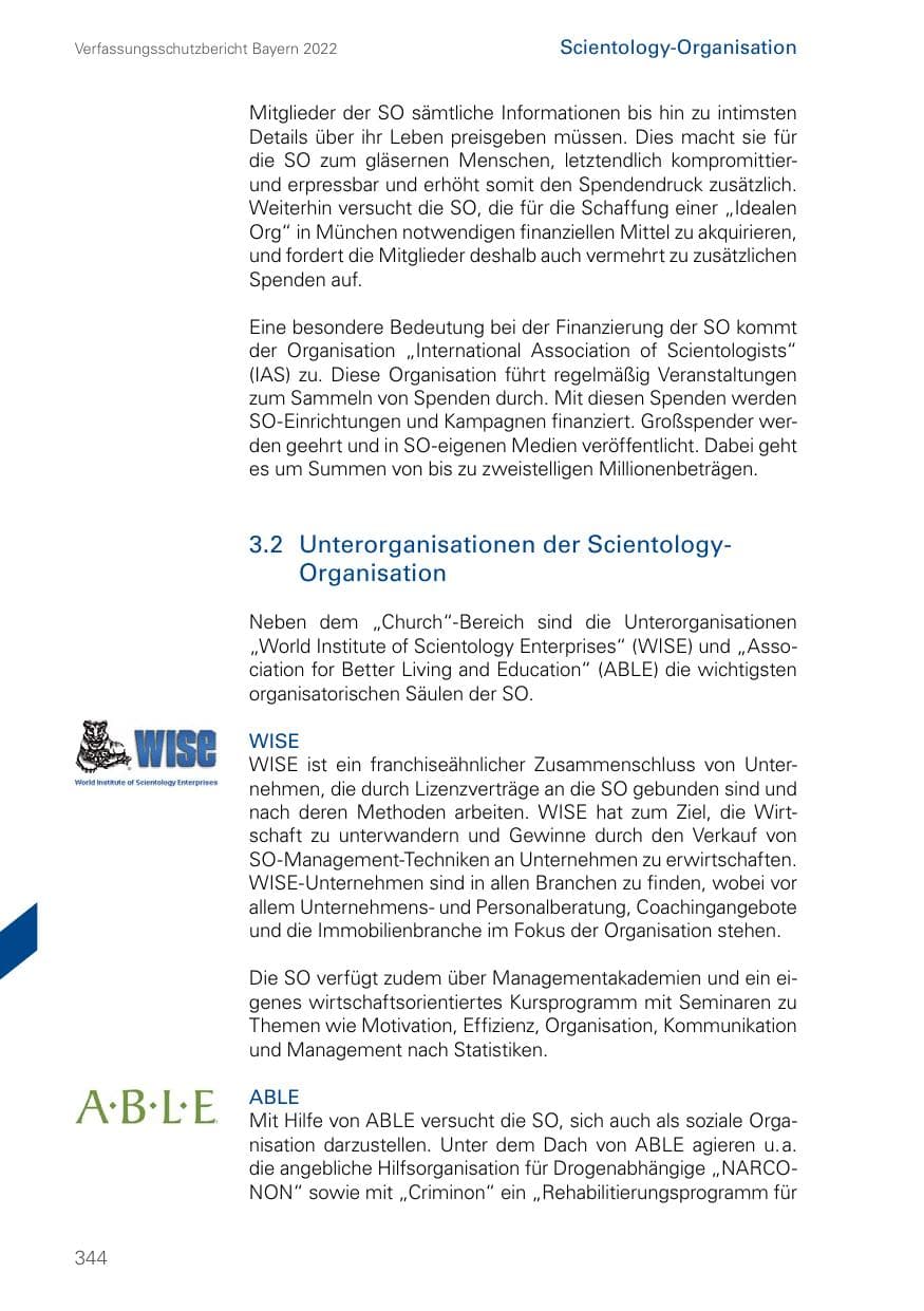 Seite 344 des Verfassungsschutzbericht 2022 Bayern