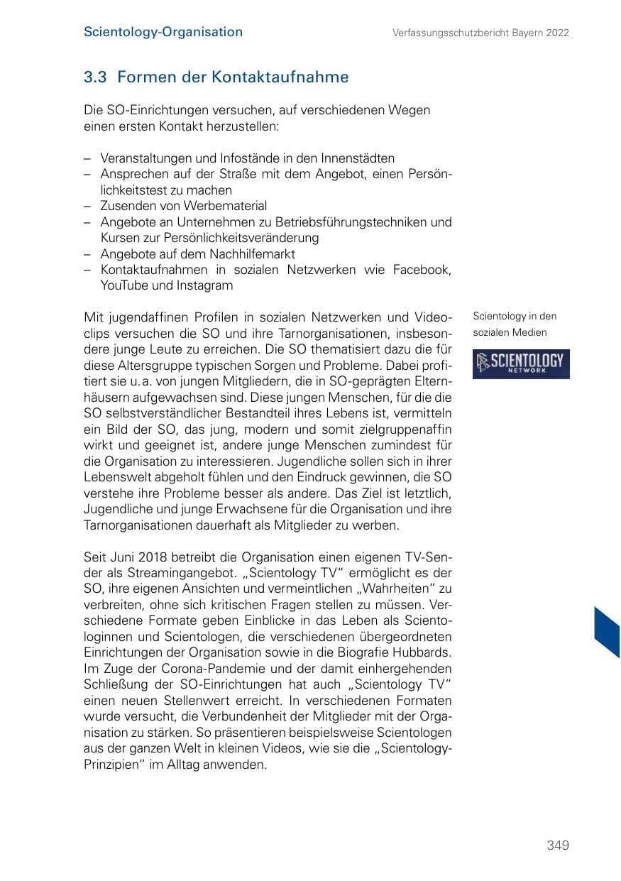Seite 349 des Verfassungsschutzbericht 2022 Bayern