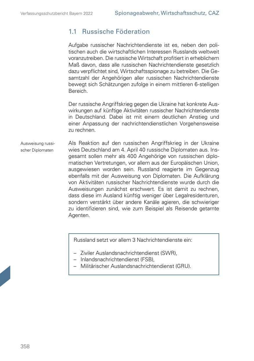 Seite 358 des Verfassungsschutzbericht 2022 Bayern