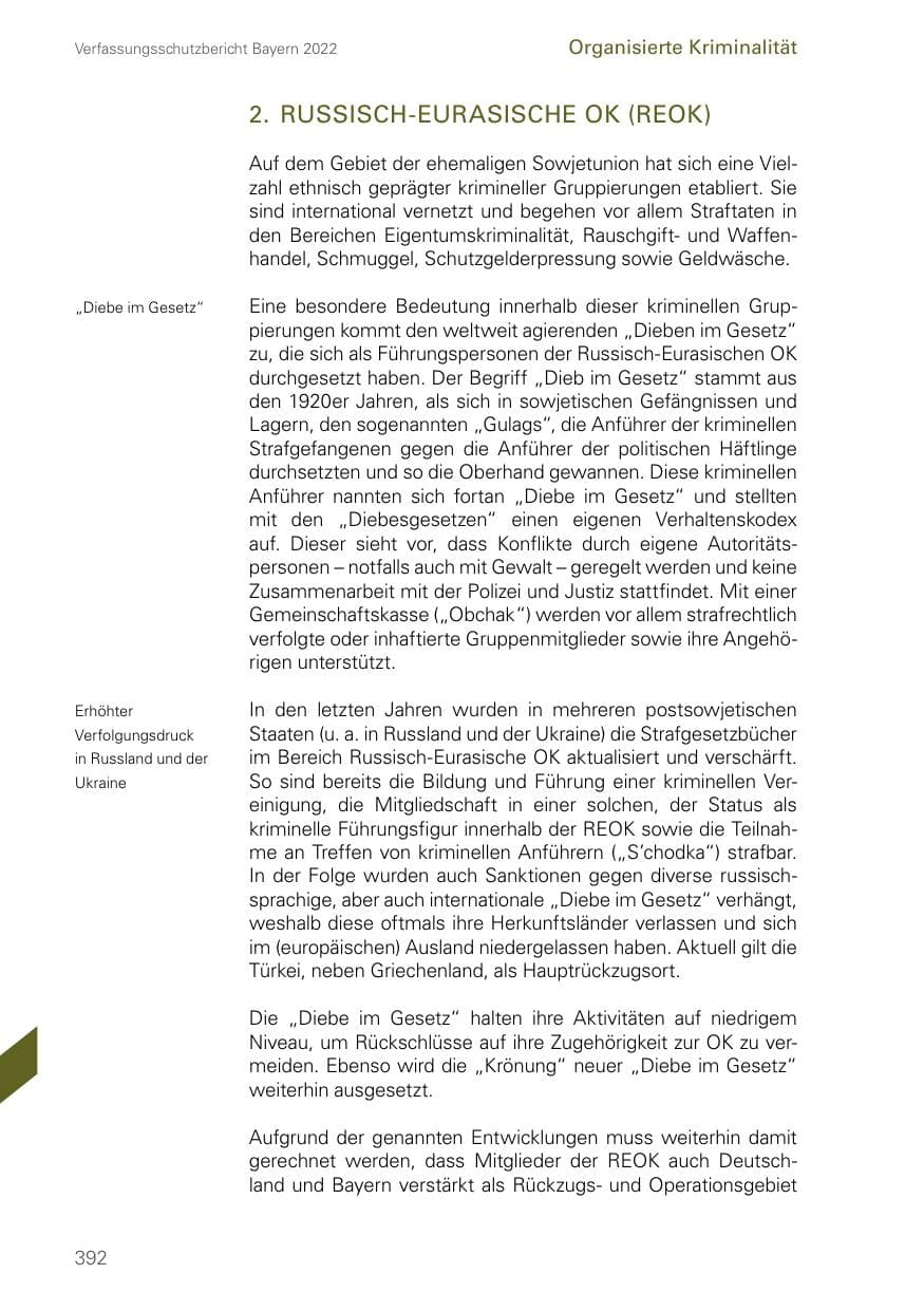 Seite 392 des Verfassungsschutzbericht 2022 Bayern