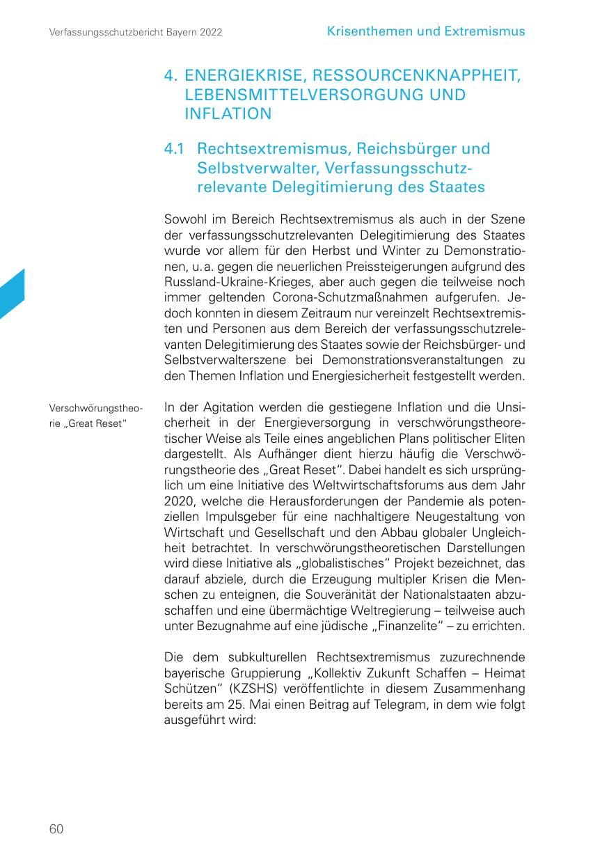 Seite 60 des Verfassungsschutzbericht 2022 Bayern