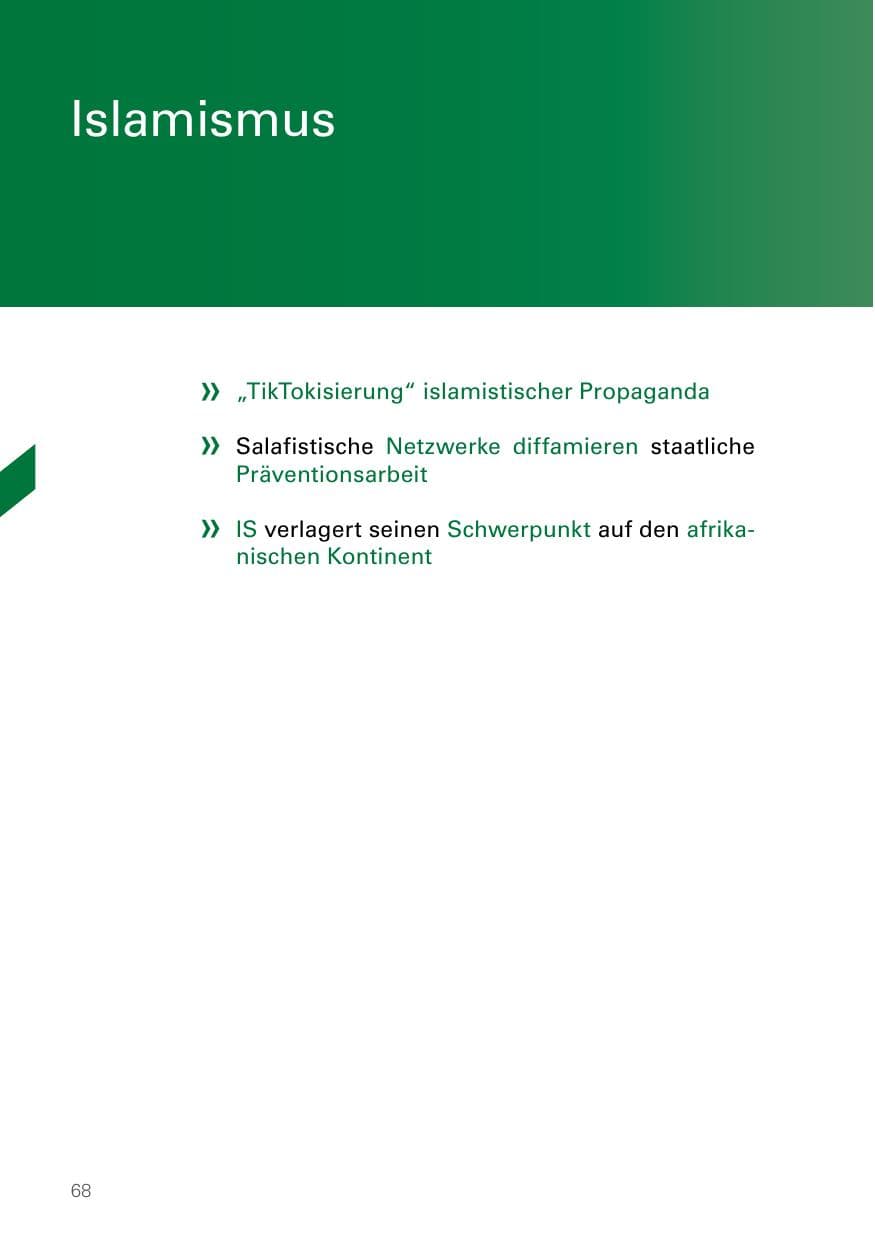 Seite 68 des Verfassungsschutzbericht 2022 Bayern
