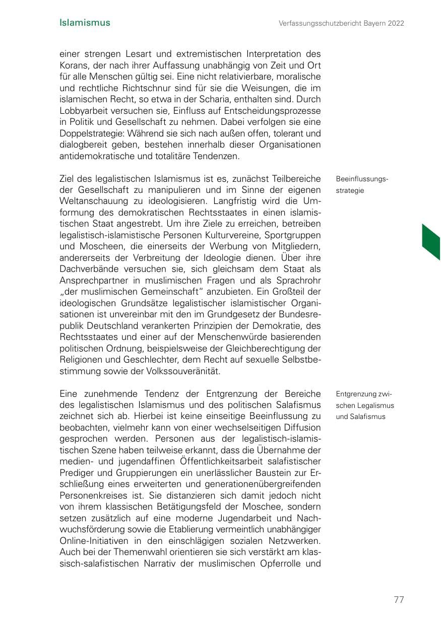 Seite 77 des Verfassungsschutzbericht 2022 Bayern