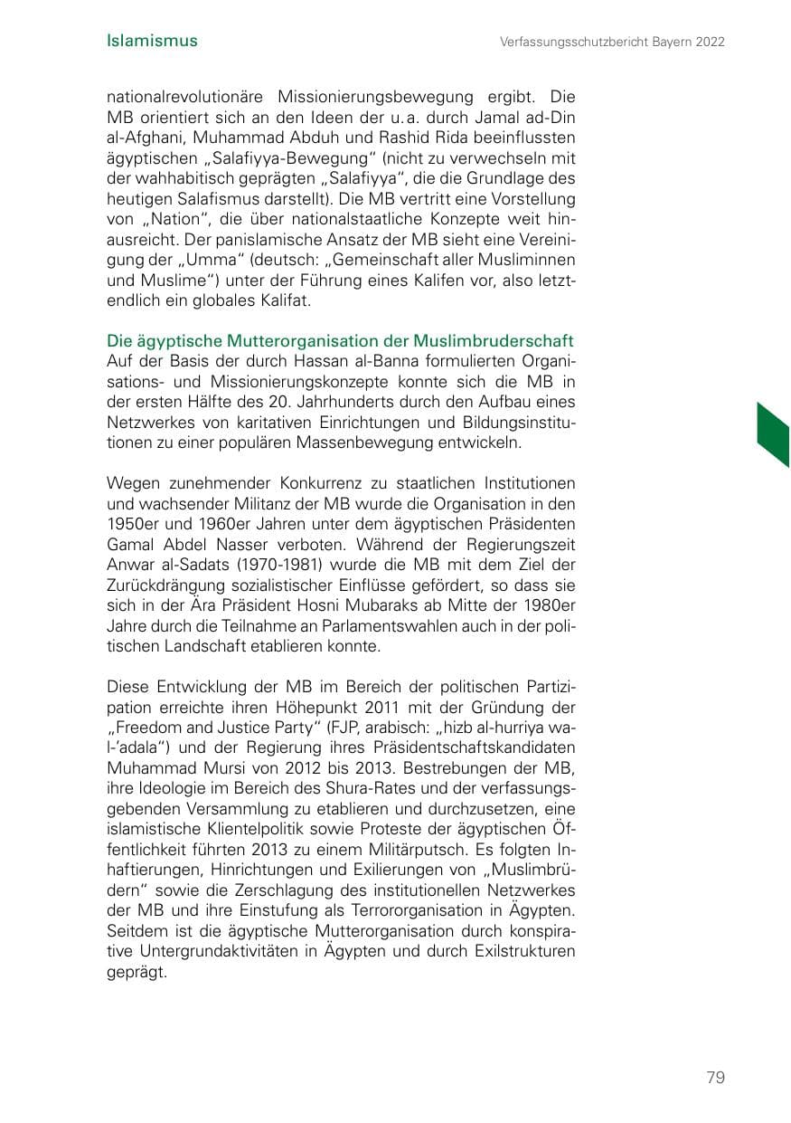 Seite 79 des Verfassungsschutzbericht 2022 Bayern