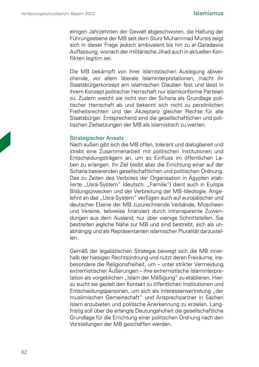 Seite 82 des Verfassungsschutzbericht 2022 Bayern