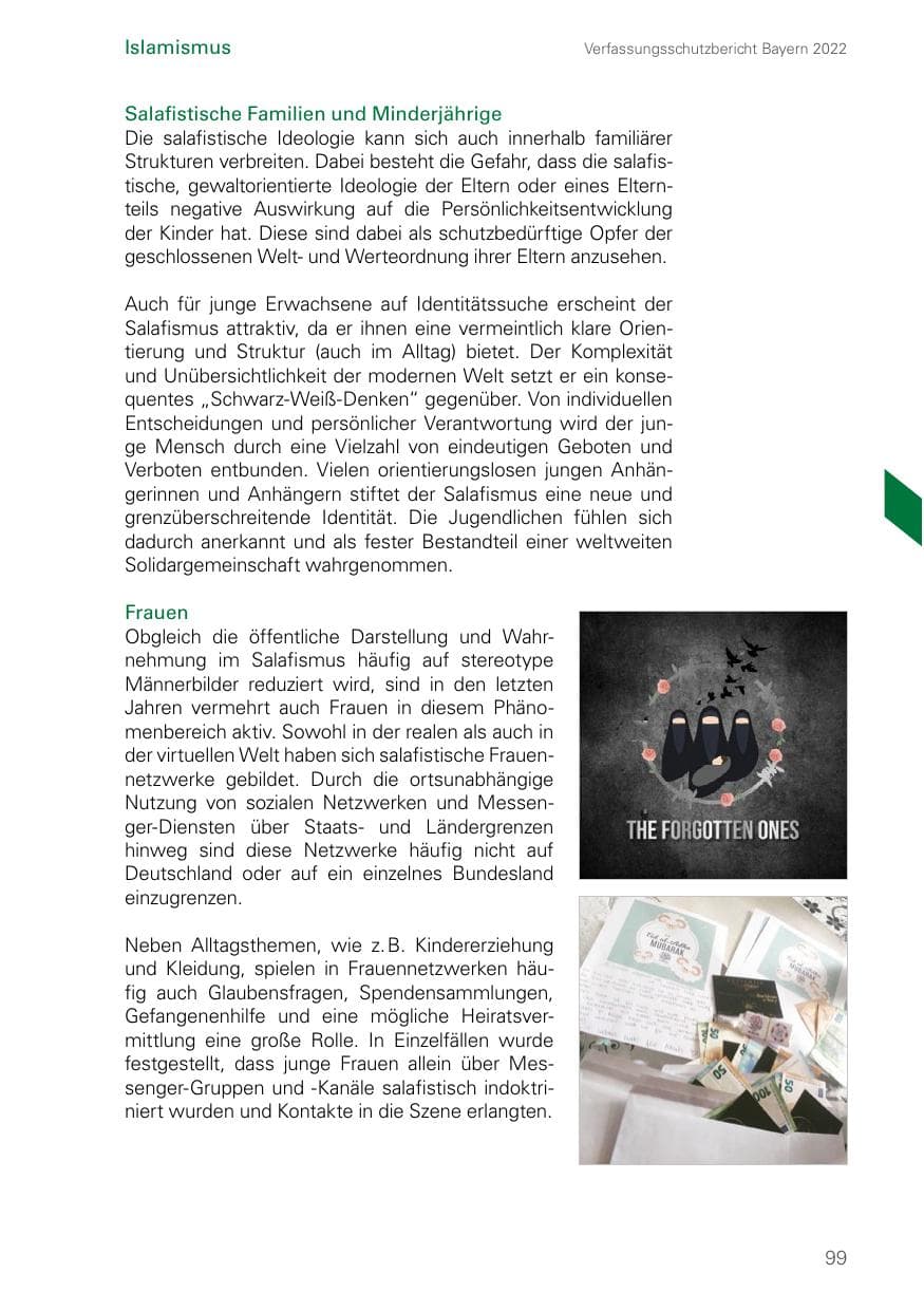 Seite 99 des Verfassungsschutzbericht 2022 Bayern