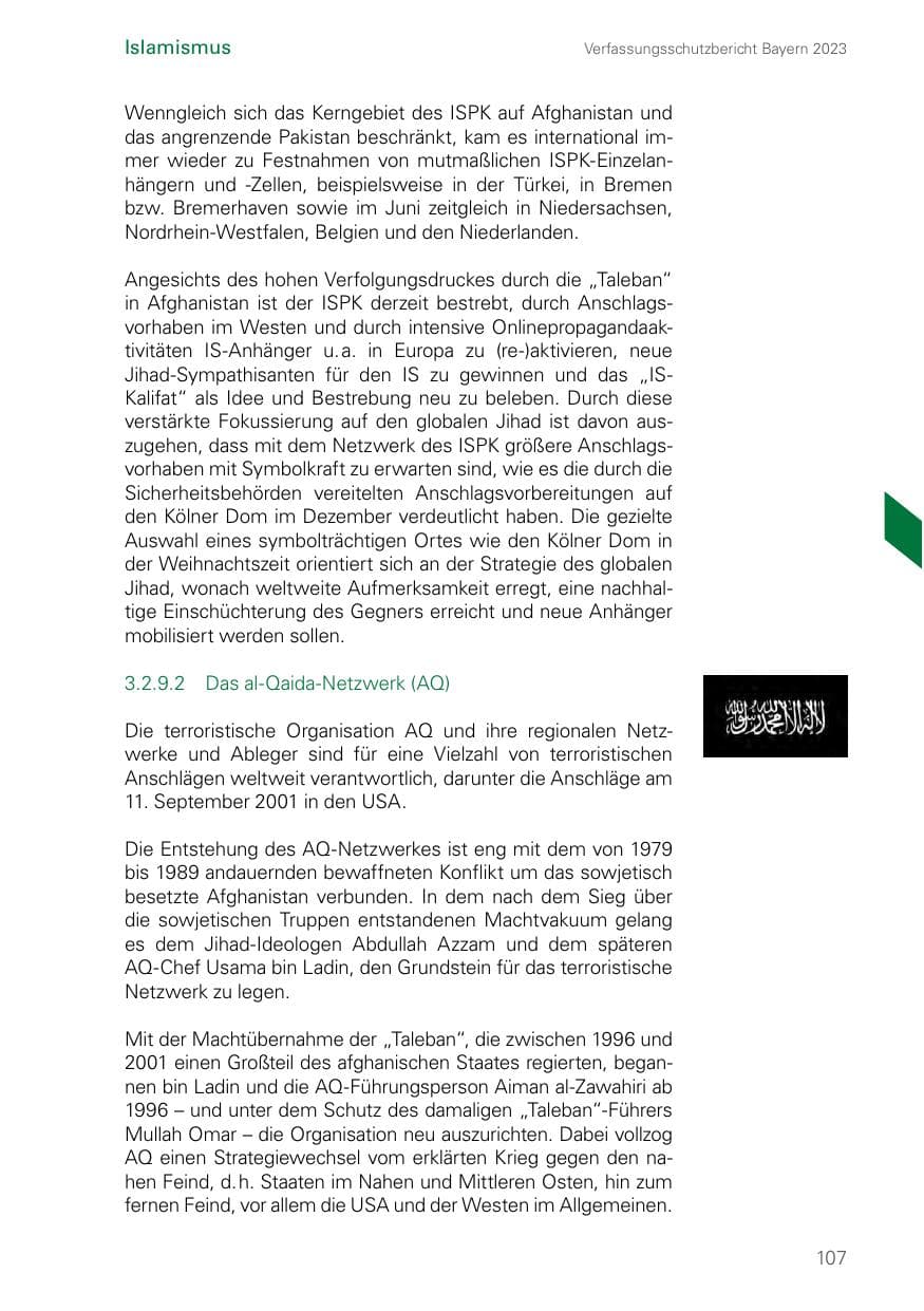 Seite 107 des Verfassungsschutzbericht 2023 Bayern