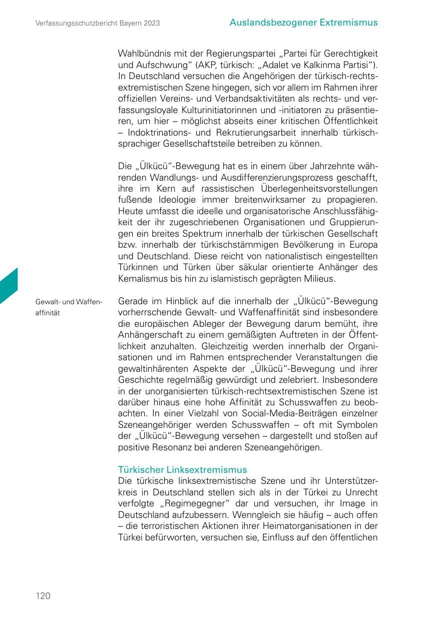 Seite 120 des Verfassungsschutzbericht 2023 Bayern