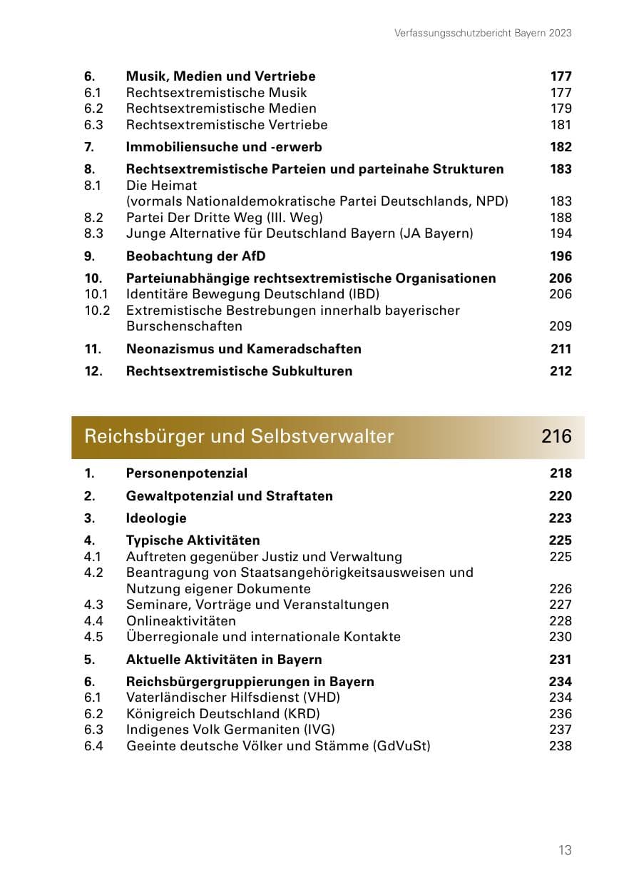 Seite 13 des Verfassungsschutzbericht 2023 Bayern