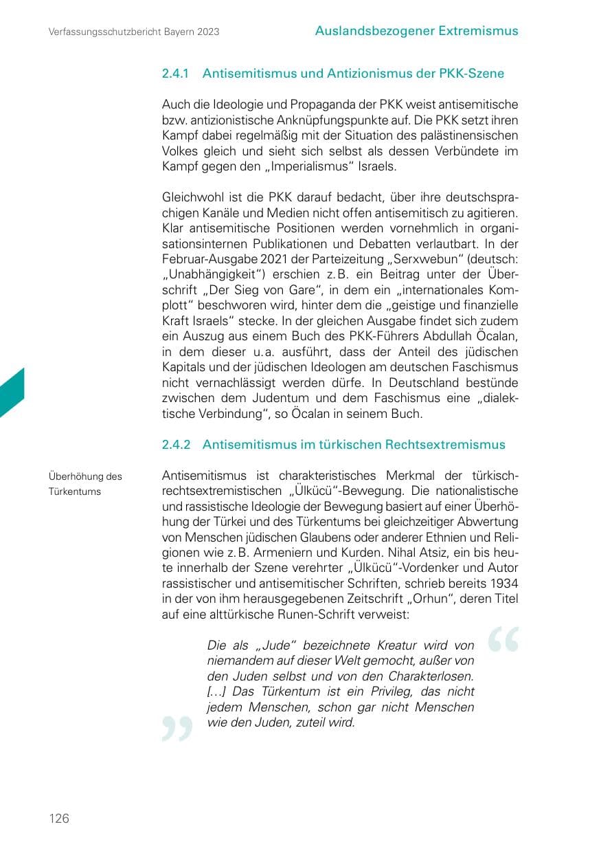 Seite 126 des Verfassungsschutzbericht 2023 Bayern