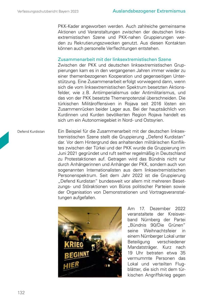 Seite 132 des Verfassungsschutzbericht 2023 Bayern