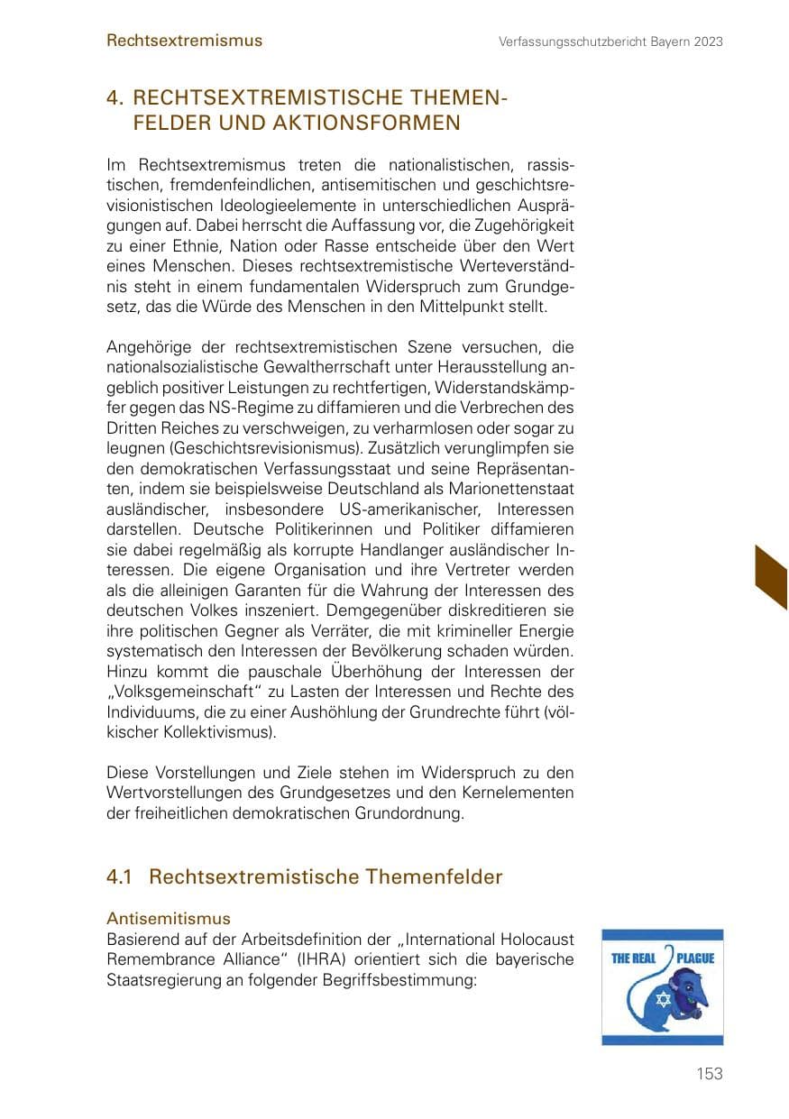Seite 153 des Verfassungsschutzbericht 2023 Bayern