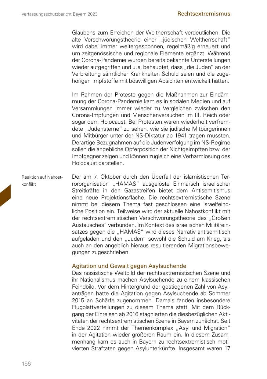 Seite 156 des Verfassungsschutzbericht 2023 Bayern