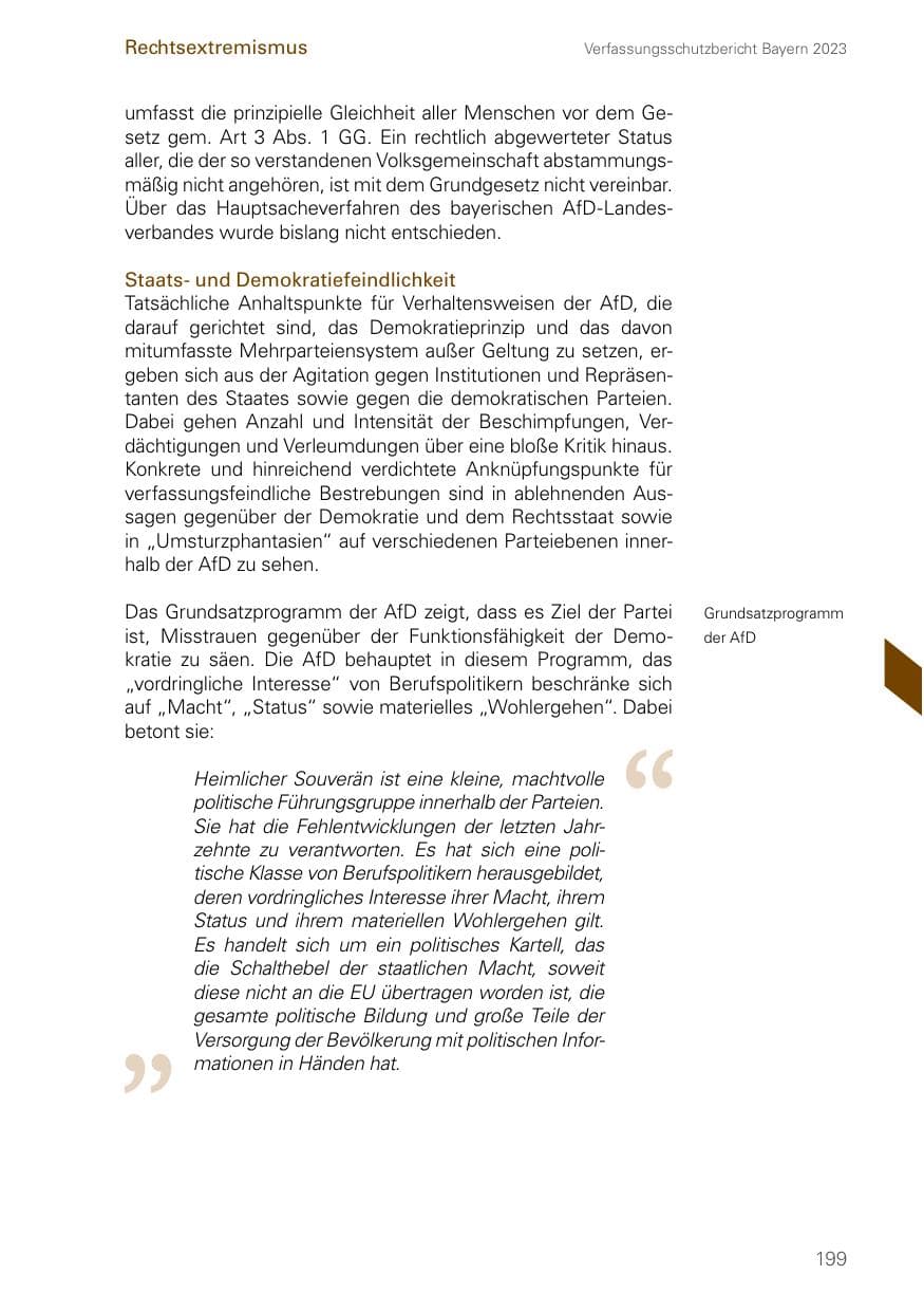 Seite 199 des Verfassungsschutzbericht 2023 Bayern