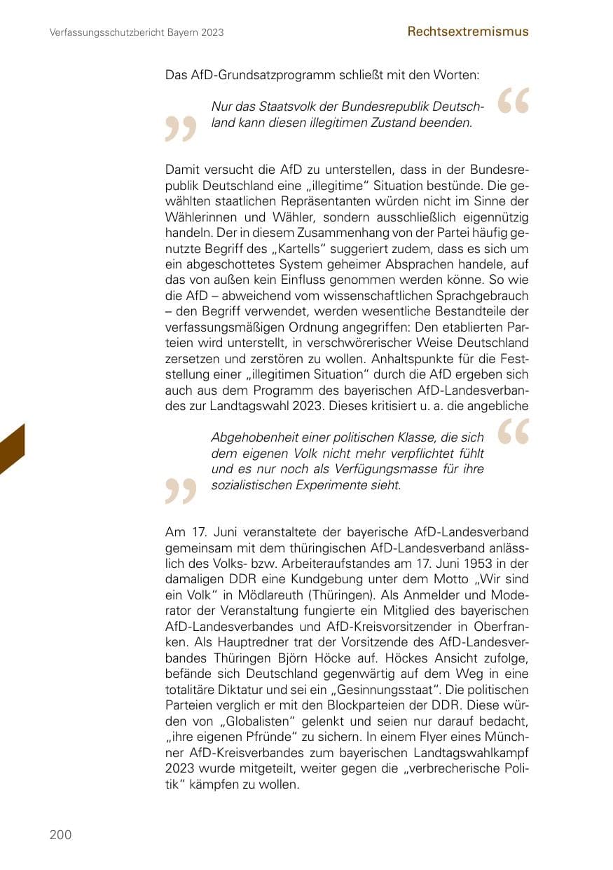 Seite 200 des Verfassungsschutzbericht 2023 Bayern