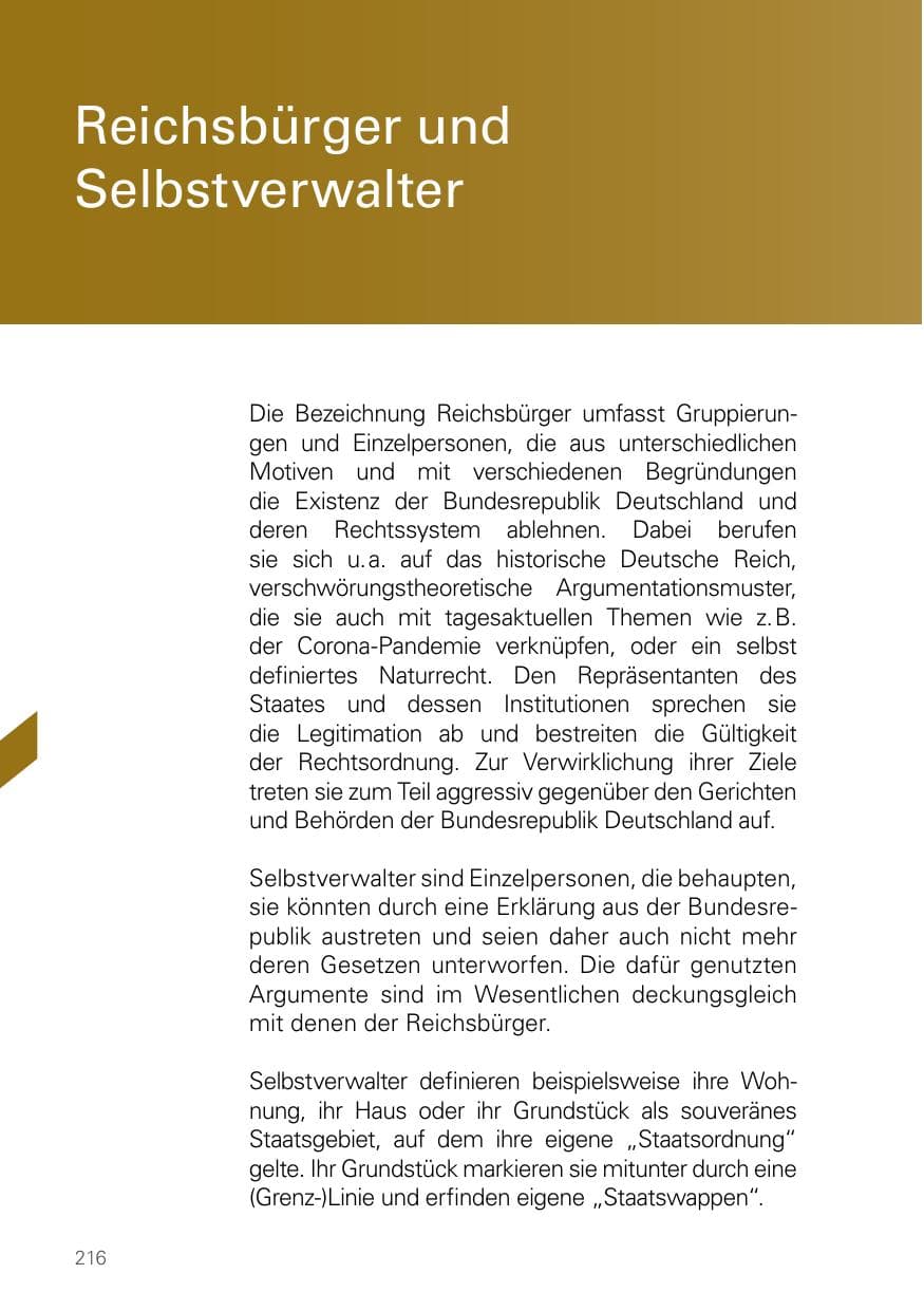 Seite 216 des Verfassungsschutzbericht 2023 Bayern