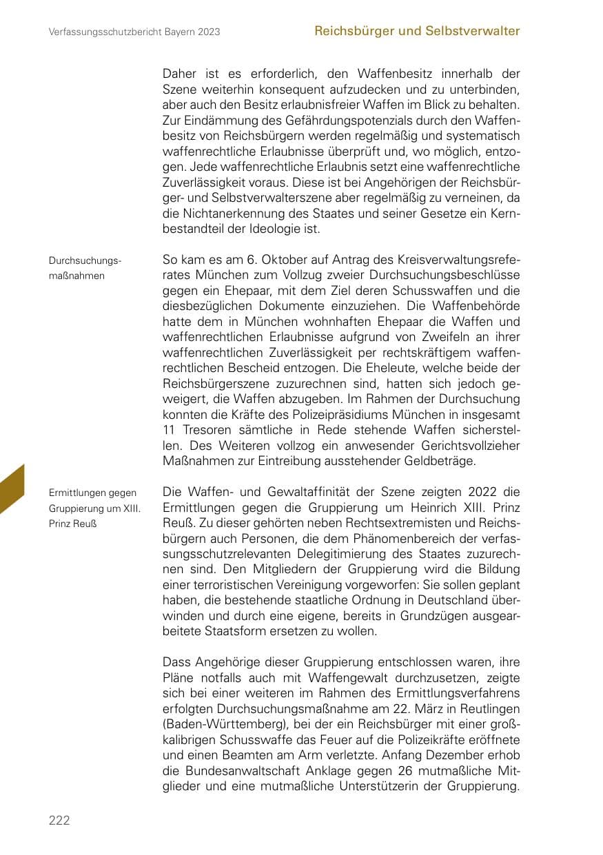Seite 222 des Verfassungsschutzbericht 2023 Bayern