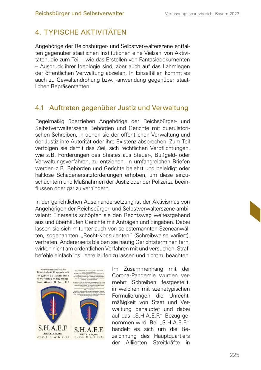 Seite 225 des Verfassungsschutzbericht 2023 Bayern