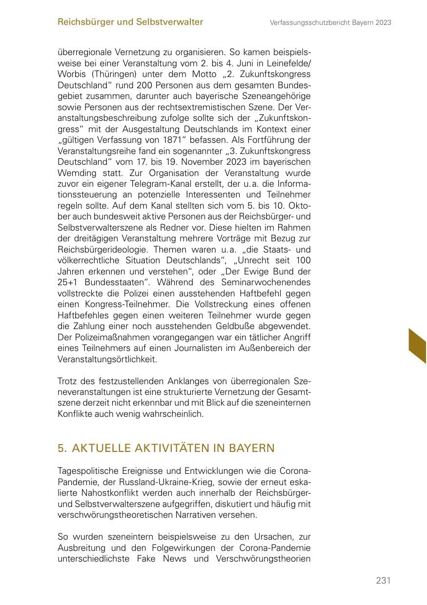 Seite 231 des Verfassungsschutzbericht 2023 Bayern