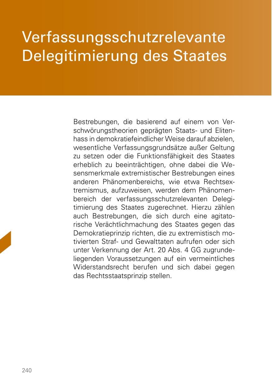 Seite 240 des Verfassungsschutzbericht 2023 Bayern
