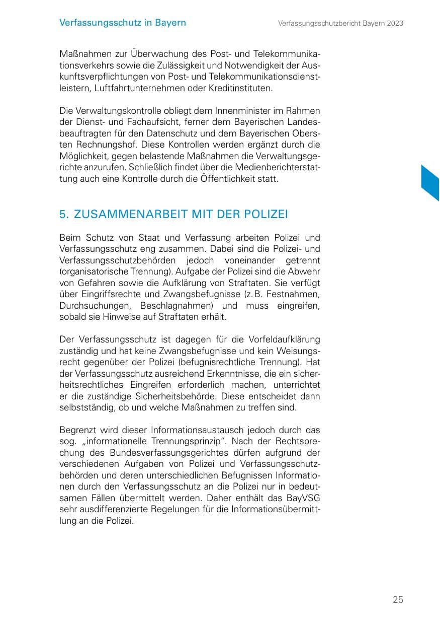 Seite 25 des Verfassungsschutzbericht 2023 Bayern