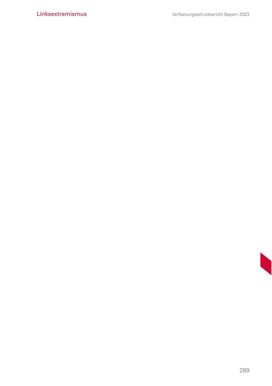 Seite 289 des Verfassungsschutzbericht 2023 Bayern