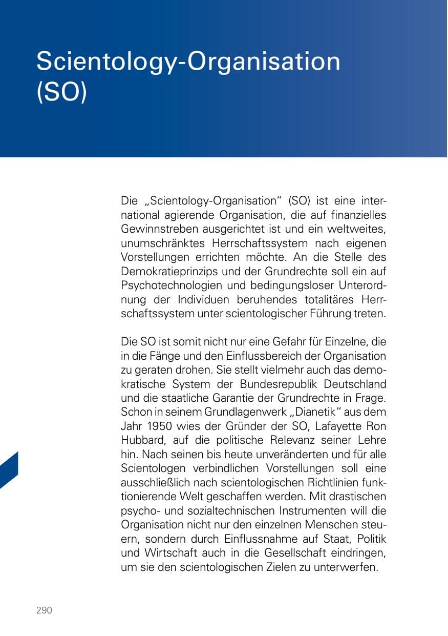 Seite 290 des Verfassungsschutzbericht 2023 Bayern
