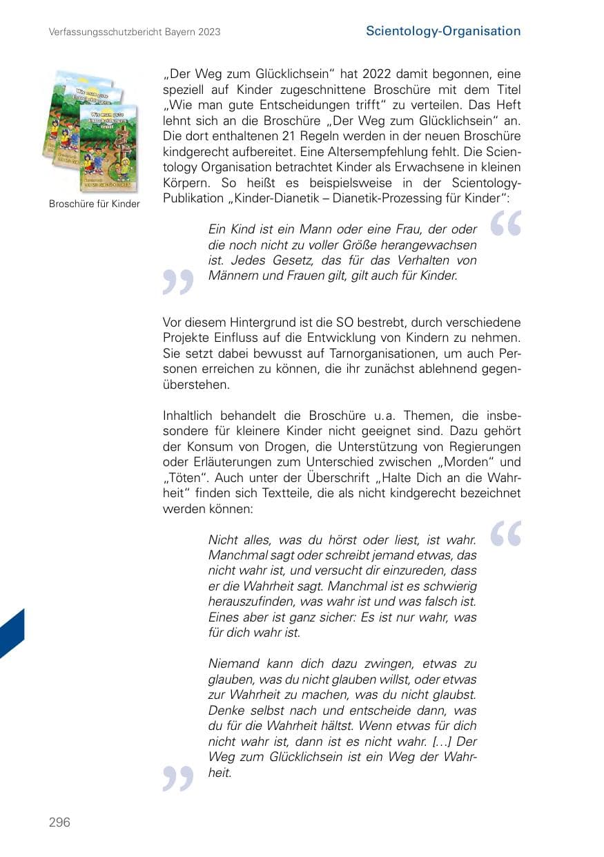 Seite 296 des Verfassungsschutzbericht 2023 Bayern