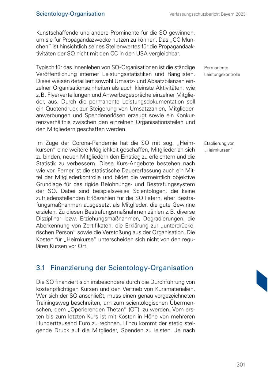 Seite 301 des Verfassungsschutzbericht 2023 Bayern
