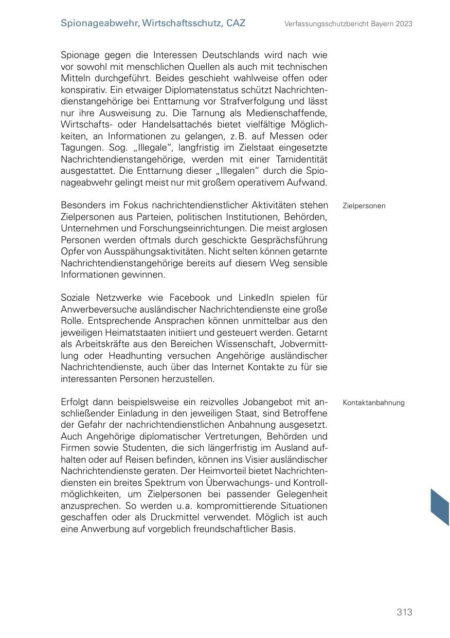 Seite 313 des Verfassungsschutzbericht 2023 Bayern
