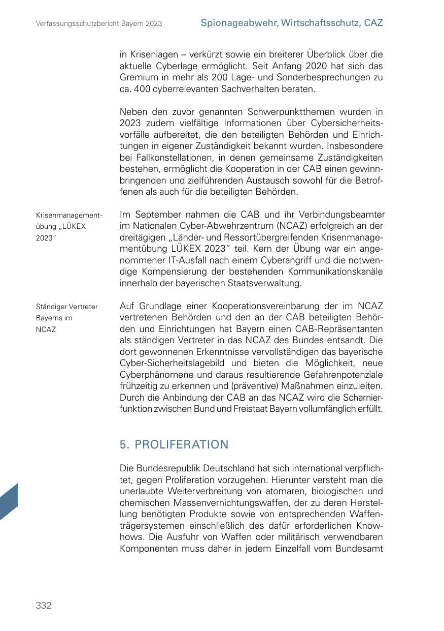 Seite 332 des Verfassungsschutzbericht 2023 Bayern