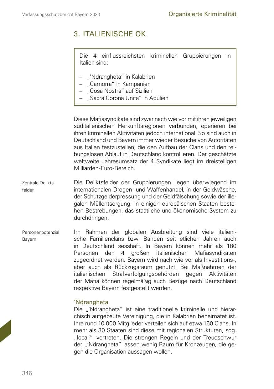 Seite 346 des Verfassungsschutzbericht 2023 Bayern