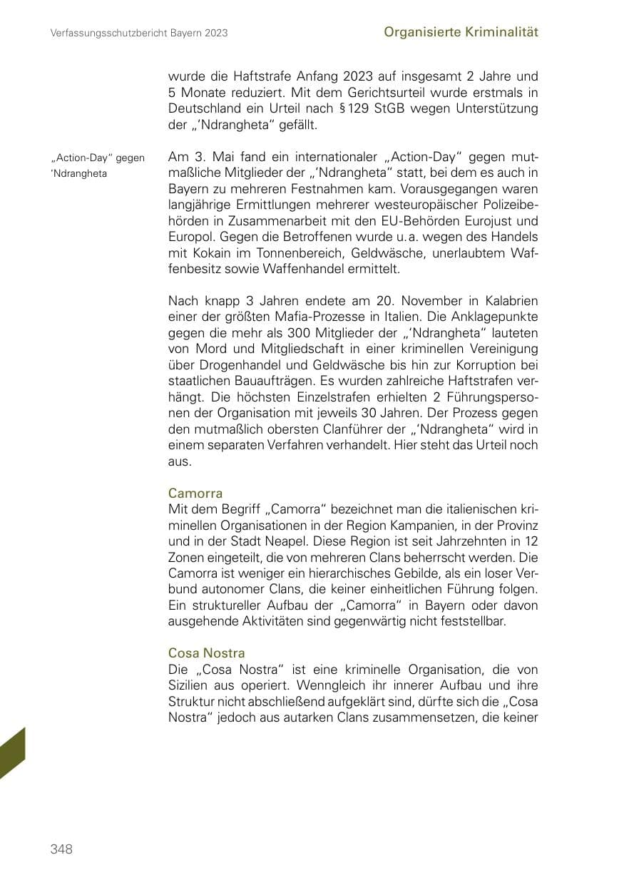 Seite 348 des Verfassungsschutzbericht 2023 Bayern